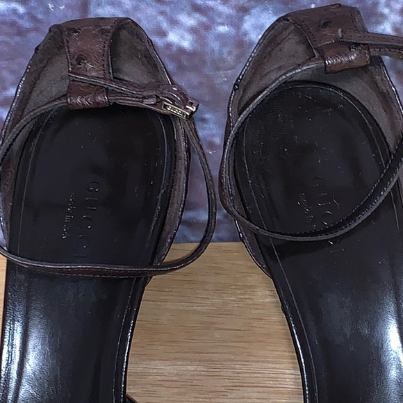 SOLD*** Gucci Horsebit Chocolate Brown Leather Kitten Heels Pumps Size 8.5B - Picture 6 of 13